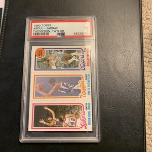 Kareem Abdul Jabar David Thompson Brian Taylor￼1980 81 Topps Psa 5