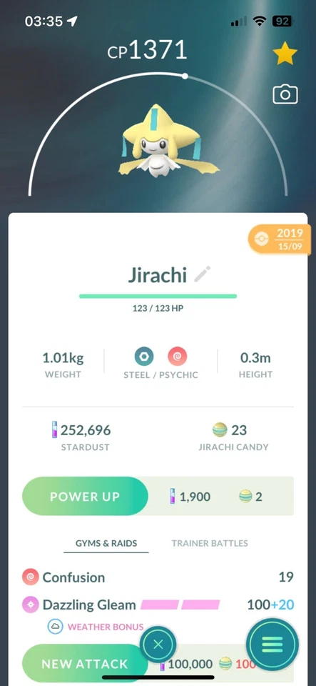 Pokèmon Go Jirachi Instant Transfer (Custom OT) Pokémon Home - #385