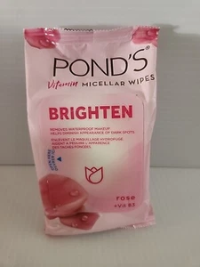 PONDS VITAMIN MICELLAR WIPES - Brighten ROSE - LOT OF 3 - Picture 1 of 3