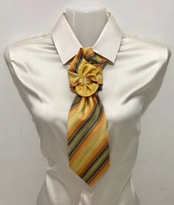 NEW!! Tie women's. Silk 100% Italy. Collar, necklace, necktie, cravat. Hand-made - Picture 1 of 2