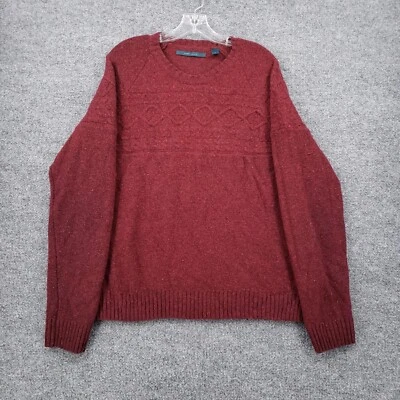 Perry Ellis Sweater Mens XL Red Long Sleeve Crew Neck Pullover Knit Lambswool - Image 1 of 4