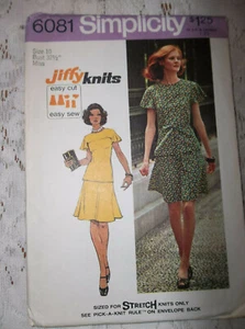 VINTAGE SIMPLICITY 2-PC DRESS 6081 SZ 10 PATTERN & INSTRUCTION SHEET UNCUT - Picture 1 of 2