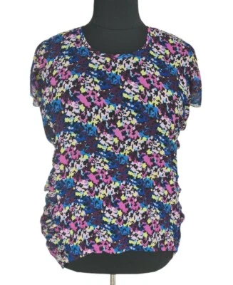  Blusa Top Kensie Multi Estampada Manga Corta Cuello Redondo Para Mujer Talla S Foto 1 de 4