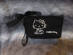 Hello Kitty Signature Black Makeup Bag Detachable Wristlet Handle NWOT - Picture 1 of 3