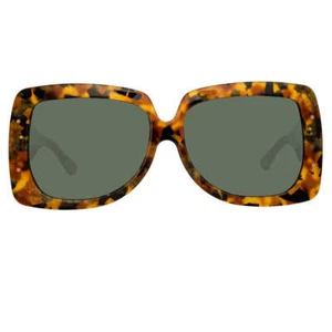 Erdem Women's Oversized Sunglasses Brown Tortoise EDM3 4C2SUN - Picture 1 of 12