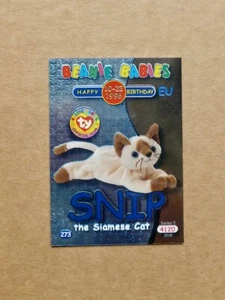 Ty Beanie Babies Collector Card - SNIP The Siamese Cat - Blue - 4120 Series 2 EU - Picture 1 of 1