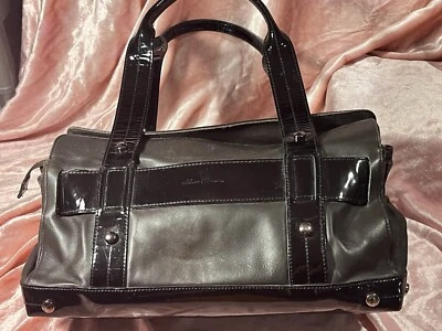 Kenneth Cole Нью-Йорк мягкой кожи и патент черная сумка Дамская сумка сумочка - Изображение 1 из 4