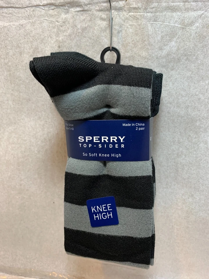 NUEVO PAQUETE DE 2X2 PARES CALCETINES HASTA LA RODILLA SPERRY TOP SIDER MUJER TALLA 5-10 Foto 1 de 2