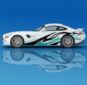 Flame Car Decals; Flame Racing Sport Livery Decal For Both Sides Of Car; Flames - Picture 1 of 1