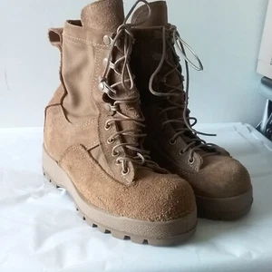 McRae Footwear Army Combat Boots 5XW Tan Suede Vibram Lug Sole Gore-tex Lining - Picture 1 of 12
