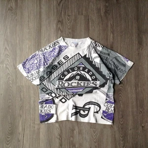 Logo vintage années 90 Americas Favorites Colorado Rockies AOP baseball MLB taille moyenne - Photo 1/7