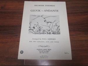 HARGAIL RECORDER ENSEMBLES GLUCK-ANDANTE BY PAUL ASHFORD MUSIC FOR RECORDERS - Picture 1 of 2