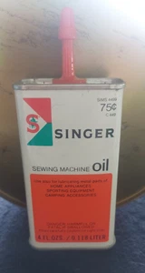 Vintage Singer Sewing Machine Oil Tin Can Container 75¢ 4ozs - Picture 1 of 9