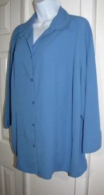 Blusa Covington Botón Azul Cuello Manga 3/4 Semi-Ajustada-Dardos Mujer 22 Foto 1 de 4