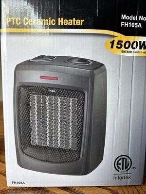 PTC Intertek FH105A Ceramic Heater 500W Desktop White Overheat Protect - Image 1 of 3