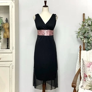 Vtg 90s Whimsigoth Fairy Asymmetrical Sheer Mesh Empire Dress Ruby Rox Size M - Picture 1 of 11