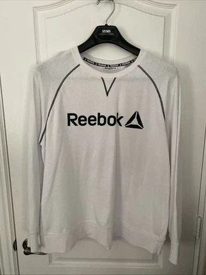 Men's Reebok Logo Long Sleeve Sweatshirt White Size XL Preowned - Image 1 of 3