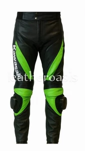 New Kawasaki Ninja Motorbike Racing Leather Trousers Biker Motorcycle Pants - Picture 1 of 7