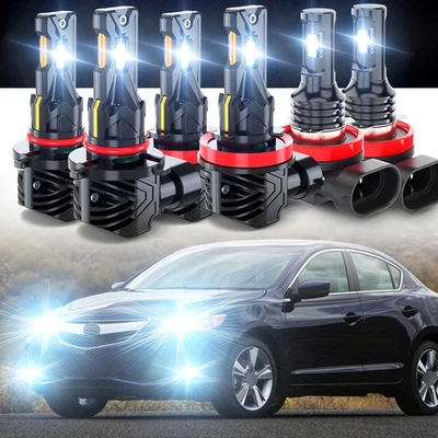 Faro LED alto bajo + bombillas antiniebla para Acura ILX 2013-2021 sedán 4 puertas 6x Foto 1 de 4