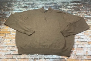 Peter Millar Pullover XXL braun Wollmischung 1/4 Zip Wolle Seide Pulli Preppy Herren - Bild 1 von 11