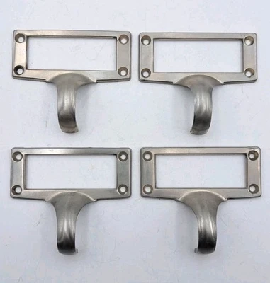 Lote de 4 herrajes archivador cajón tiradores tarjetero etiqueta vintage Foto 1 de 4