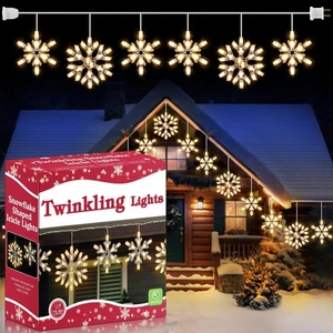 Luces de copo de nieve de Navidad centelleantes Meonum con 6 gotas, 8,8 pies 14 de 100 ran... - Imagen 1 de 6