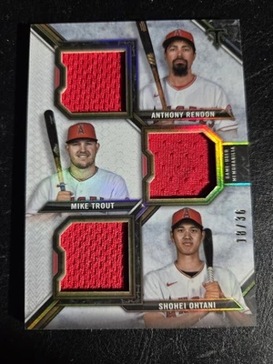 2021 Topps Triple Threads relíquia combo cartão Shohei Ohtani Mike Trout Rendon /36 - Imagem 1 de 2
