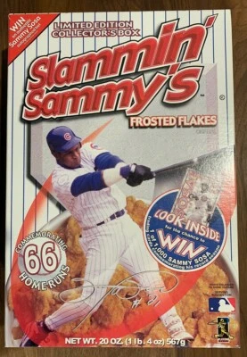 1999 LIMITED EDITION SLAMMIN' SAMMY'S CEREAL BOX, Chicago Cubs Sammy Sosa - 66hr - Image 1 of 4