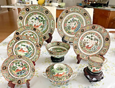 Rare Antique Chinese Export Hand-Painted Porcelain Dinnerware Set
