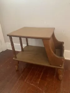 Vintage ￼end table with magazine rack storage ￼ Solid Wood!!￼ - Picture 1 of 12