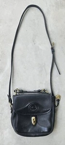 Dooney & Bourke Black All Weather Leather Crossbody Bag Satchel Suede Lining - Picture 1 of 13