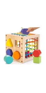 Wooden Shape Sorter Toys for Toddlers 1-3Years Old Montessori Toys Girls & Boys - Picture 1 of 6