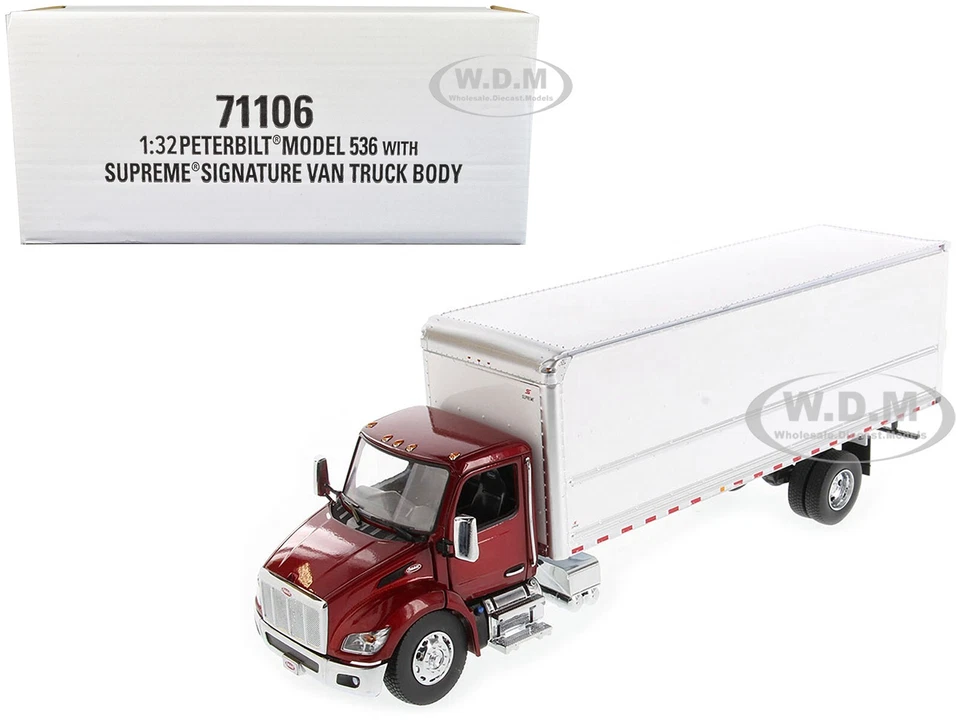 PETERBILT 536 W/SUPREME SIGNATURE VAN BODY RED 1/32 DIECAST MODEL MASTERS 71106