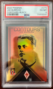 2022 Panini Phoenix JOE BURROW Contours BLACK HOLO /10  SSP  Bengals🔥🔥PSA 6