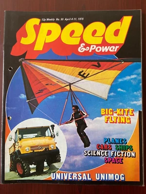 Speed & Power Magazine No.55 April 4-11 1975 Cover Big Kite Flying 248g - Image 1 of 3
