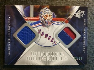 2007-08 SPx Winning Materials Spectrum #WMHL Henrik Lundqvist (2CLR) #82/99