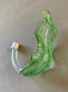 Candelabro vintage soplado a mano Murano Italia hoja de vidrio verde parte Vetri Venini - Imagen 1 de 6