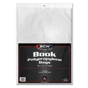 (200) BCW Book Storage Bags 10x13 2 Mil Poly Sleeves Acid Free Archival Quality - Picture 1 of 2