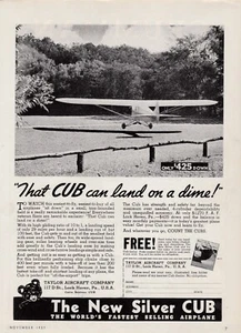 Anuncio de avión Taylor Silver Cub 1937 26/12/2024b - Imagen 1 de 1