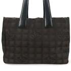 CHANEL tote bag New Line No. 9 Tote PM Maron Brown Jacquard Nylon Leather Coco M