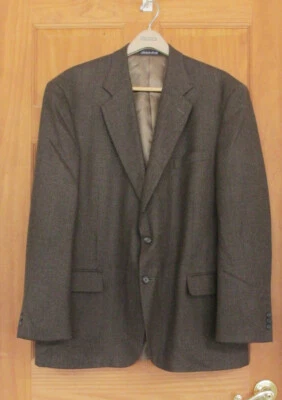 Traje chaqueta para hombre Croft & Barrow talla 46L, lana, negro/marrón a cuadros Foto 1 de 4