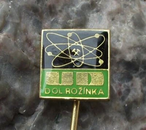 Vintage Uranium Mines Rozinka Atom Atomic Symbol Electron Nucleus Pin Badge - Picture 1 of 12