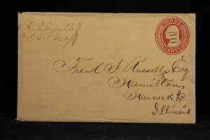 Massachusetts: Ashleyville (#2) 3c Entire Cover, Ms, DPO Hampden Co to Illinois - Picture 1 of 2