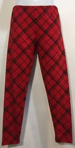 Polo Ralph Lauren Big Girls Red/Black Plaid Stretch Jersey Leggings L(12-14) NWT - Picture 1 of 5