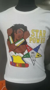 Order of the Eastern Star T-Shirt White O.E.S SUPER POWER T-SHIRT - Picture 1 of 1