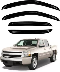 Fits For 2007-2013 Chevy Silverado GMC Sierra Crew Cab Window Visors Rain Guards - Picture 1 of 13