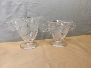 FOSTORIA willowmere etched creamer & sugar - Picture 1 of 6