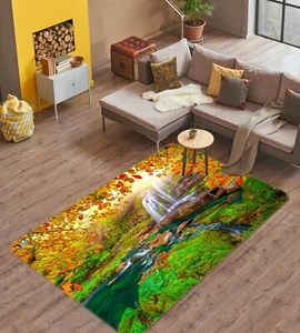 3D Otoño Cascada Q10290 Juego Antideslizante Alfombra Elegante Foto Alfombra 2023 - Imagen 1 de 5
