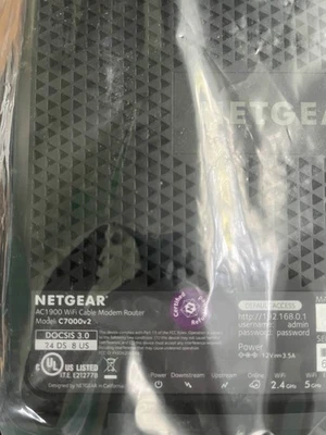 NETGEAR Nighthawk C7000 AC1900 Cable Modem Router Combo • 24x8 DOCSIS 3.0 • 960M - Image 1 of 4