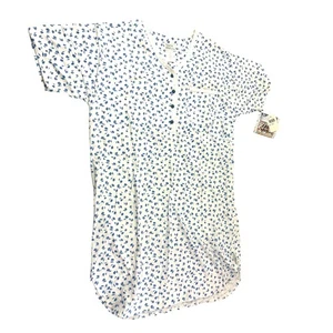 Vintage kleines Nachthemd 90er Blumen Cottagecore Grannycore Baumwolle Nachtwäsche Neu mit Etikett - Bild 1 von 15